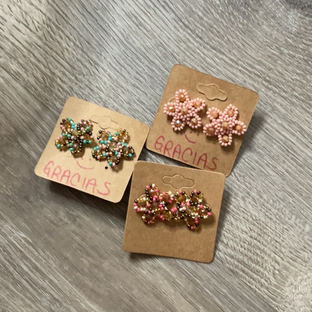 3 pair multi color earring bundle